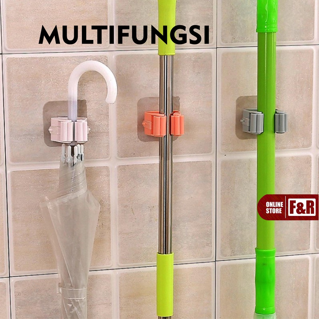 Klip Penjepit Gantungan Hook Sapu Kain Pel Mop Broom Hook Holder Hanger Cantolan Sapu Pengait Payung