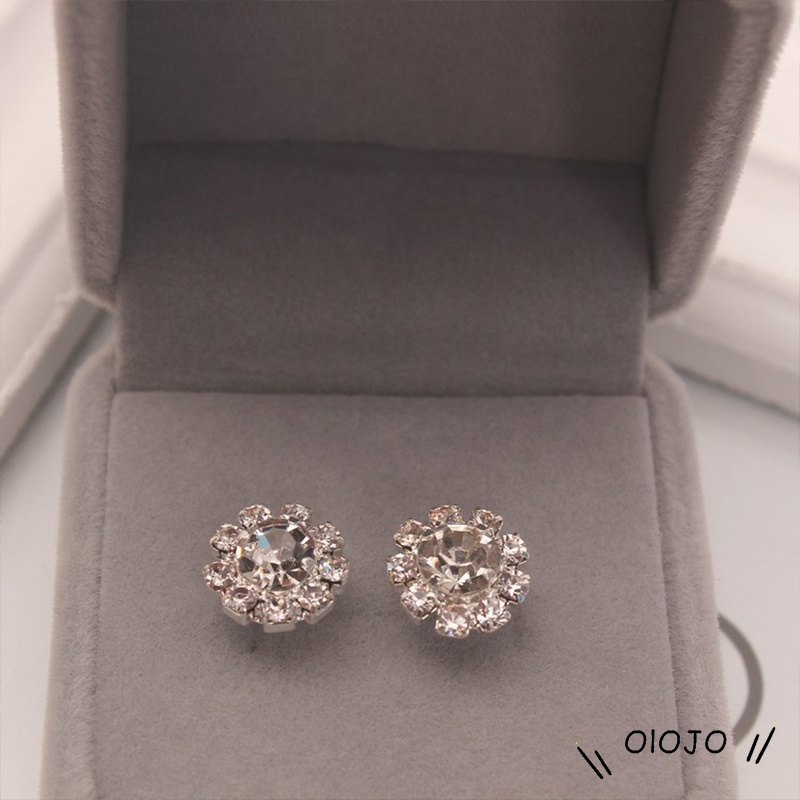 Stud Earrings Romantic Crystal Flower Earrings Perhiasan Pernyataan Untuk Wanita - ol