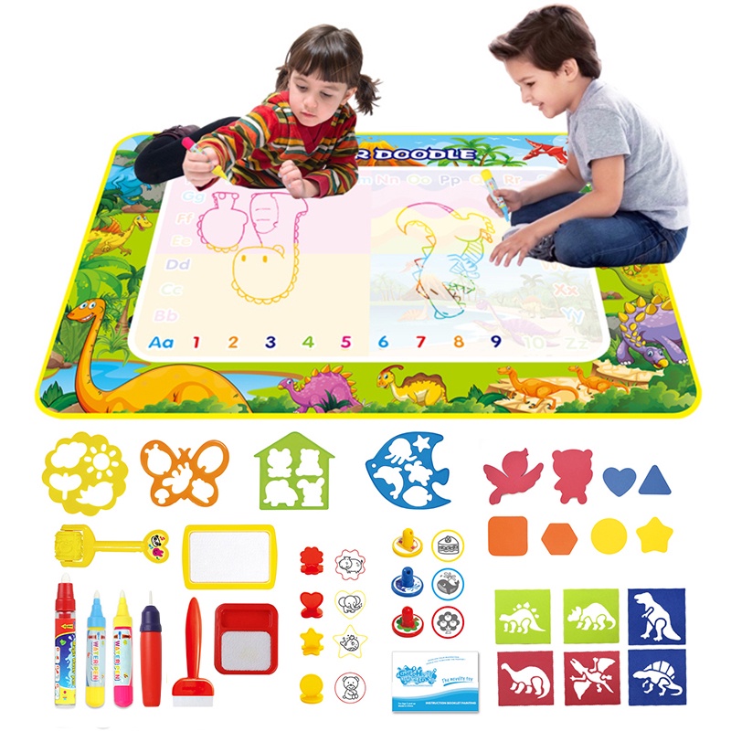 

Kids Water Doodle Mat Dinosaur Style Drawing Mat Educational Toys Coloring Books Magic Painting Boar