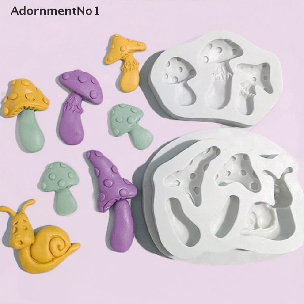 [AdornmentNo1] Forest Mushroom And Snails Silicone Molds Fondant Cake Tools Candy Resin Mould [new]