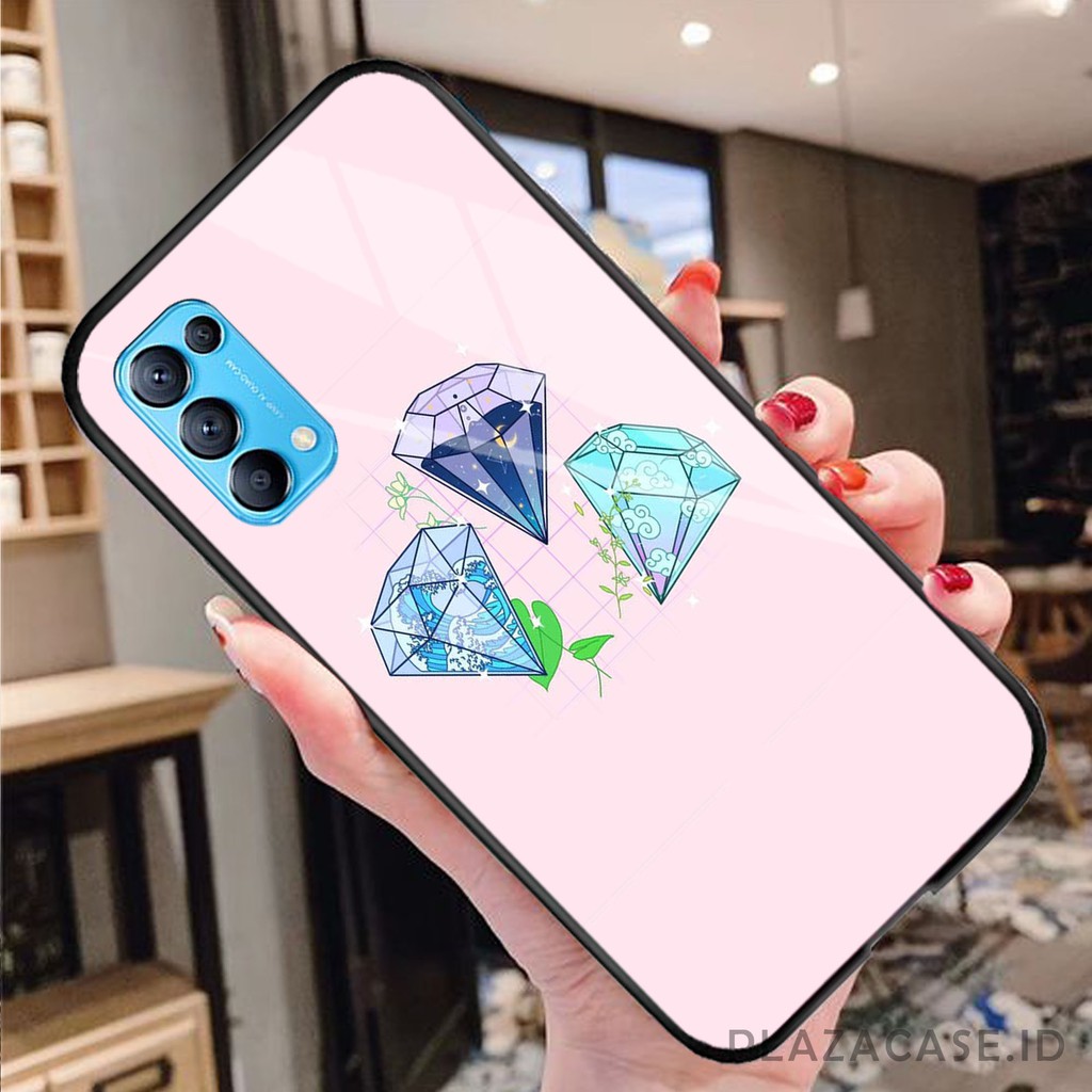 Softcase Glass Diamond [K82] for All Type OPPO RENO 5 RENO 4 RENO 4F A73 A53 A92 A91 A12 A71 A31