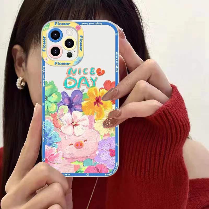 Soft Case Silikon TPU Transparan Desain Lukisan Untuk Iphone 12 13 SE 6 6S 7 8 Plus X XS XR 11 Pro Max