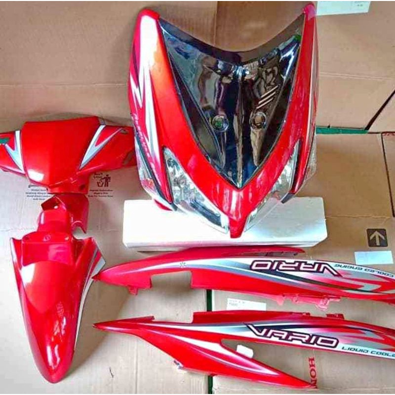 bodi body cover bodi HALUS FULL SET KOMPLIT PLUS REFLEKTOR LAMPU DEPAN HONDA VARIO 110 LAMA KARBU BO