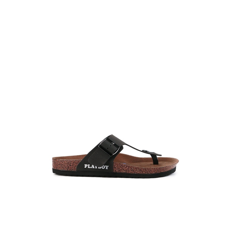 SANDAL JEPIT PLAYBOY PRIA ORIGINAL CASUAL BRANDED ASLI HITAM PL12