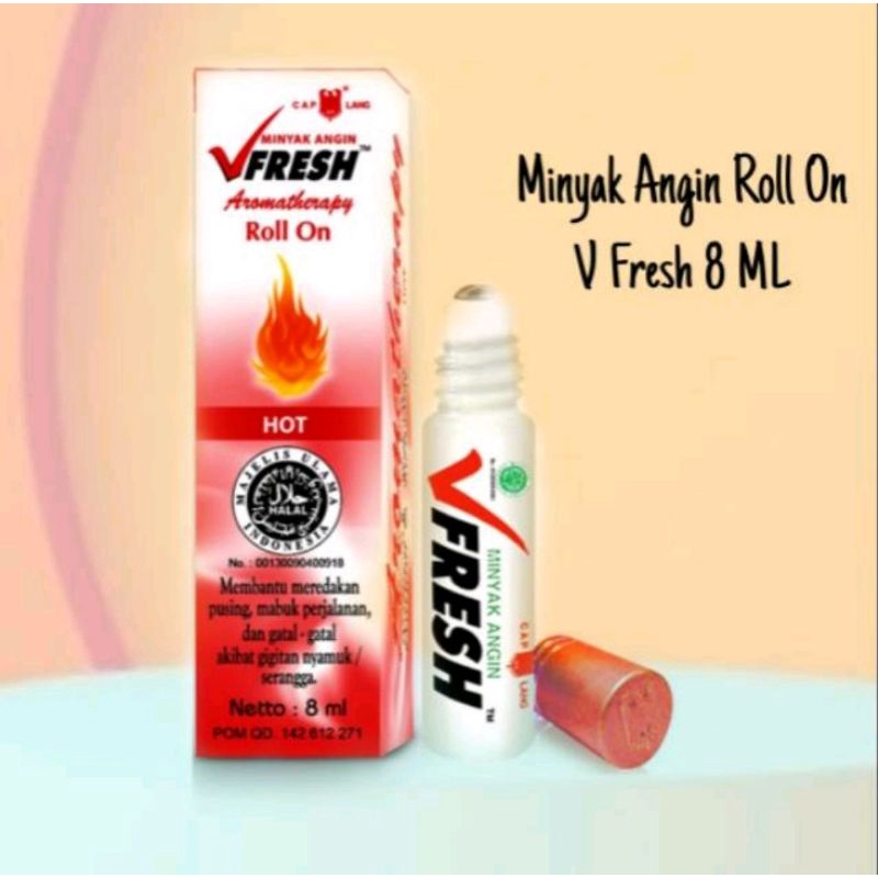 V Fresh Aromatherapy Roll on 8ml Garansi 100% Ori