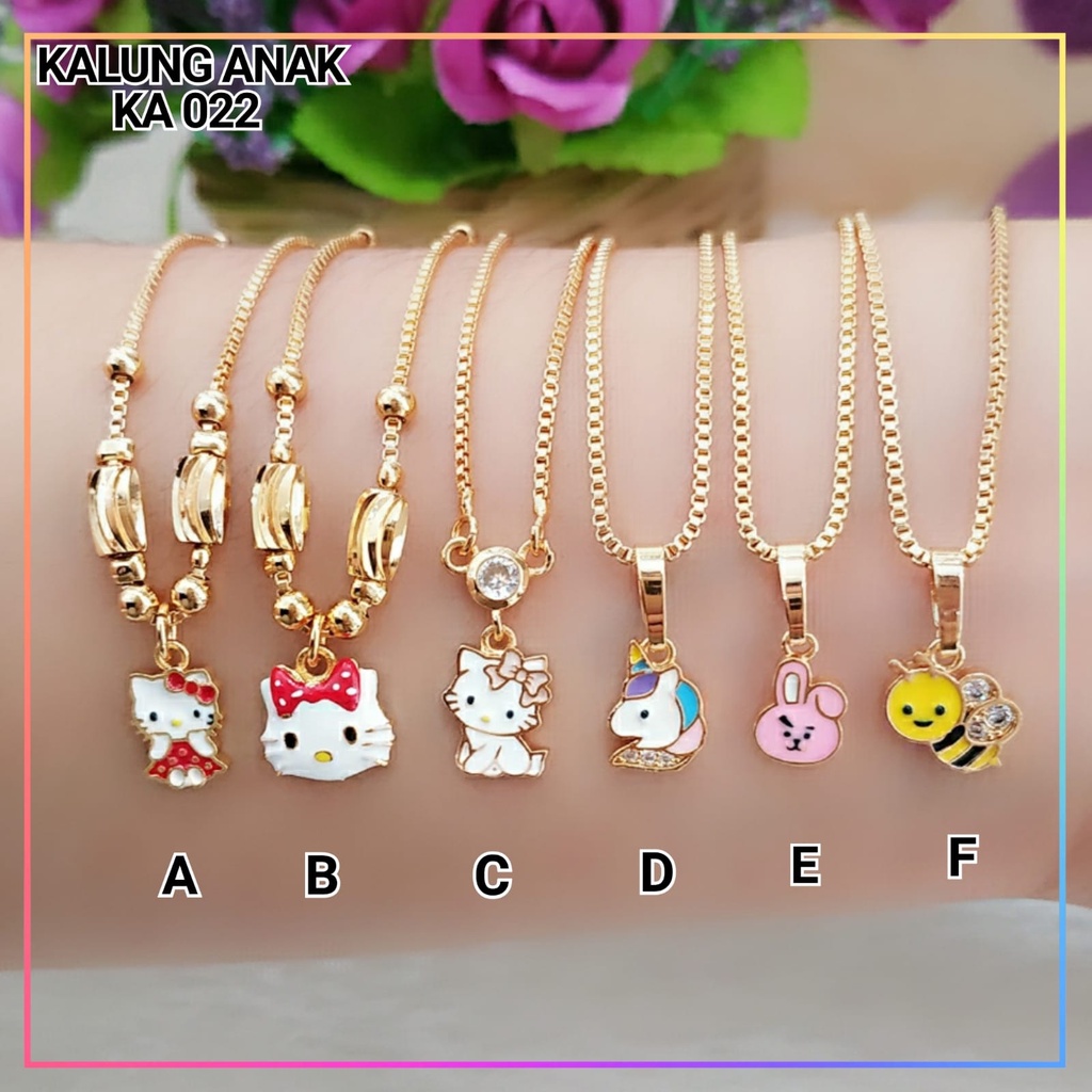 Kalung xuping kalung anak karakter kitty terlaris perhiasan anak lapis emas gold KA 022