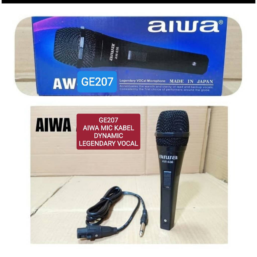GE207 aiwa mic kabel dynamic mik cable Microphone karaoke vocal vokal audio sound system audio penge