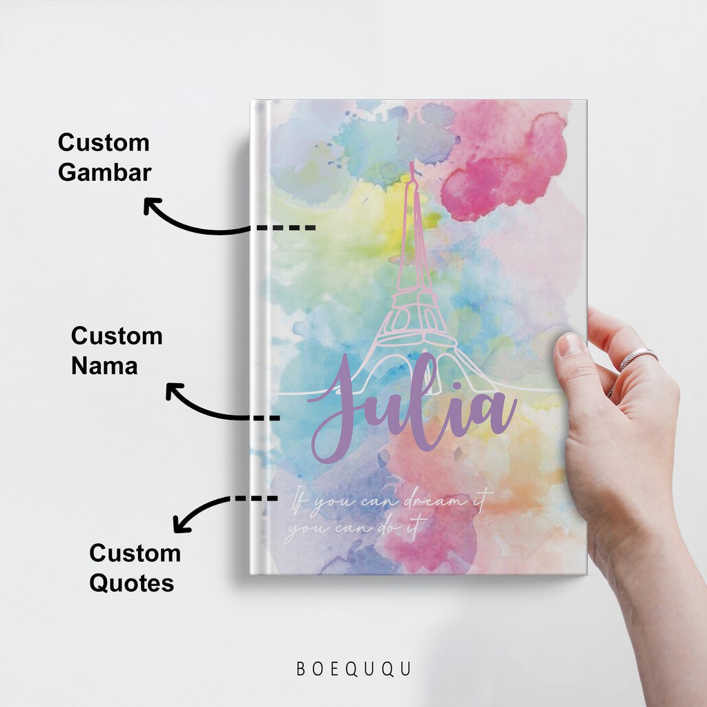 [Dream Travel] Notebook Custom Ukuran A5 / Bisa Request Nama Quotes / Notebook Custom A5 A6 / Custom