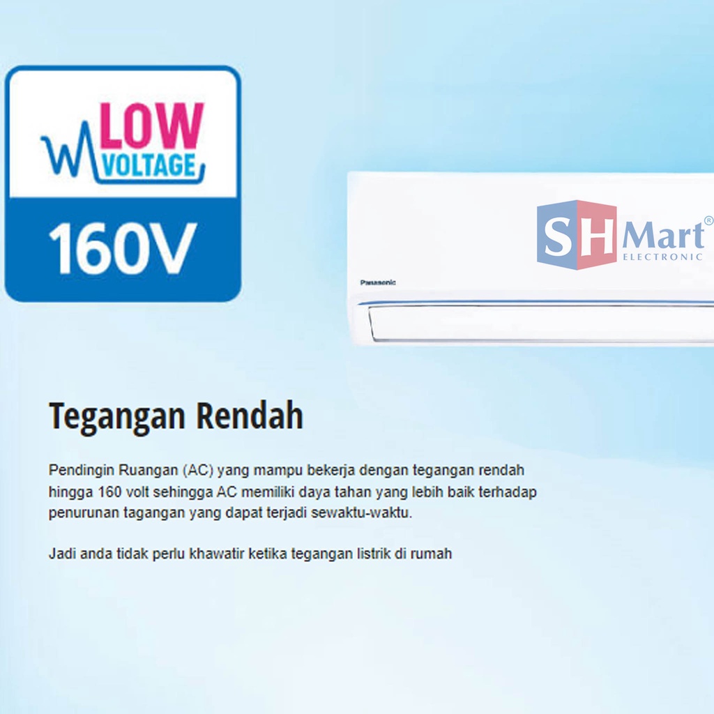 AC PANASONIC 1/2 PK LOW WATT CS-KN5WKJ SI-BIRU / AC 1/2PK KN5WKJ GARANSI RESMI