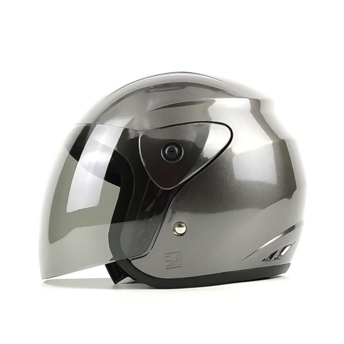 BANTING HARGA Helm Motor Visor Kaca hitam Open Face Half Face Wira Evo Inovation SNI - Abu Gloss