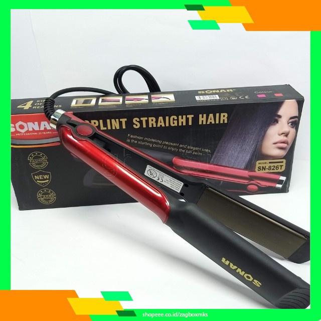 Sonar Splint Straight Hair SN 826 - Catok rambut - Pelurus rambut - Catokan Rambut Sonar - Catok Son