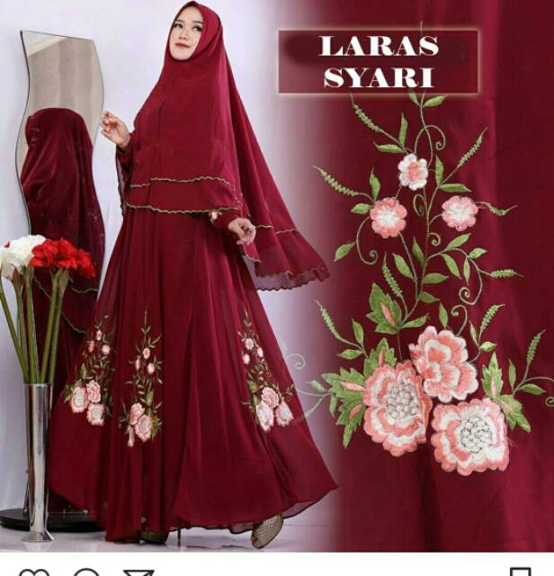 XC - GAMIS LARAS SYARI / MAXI LARAS / GAMIS POLOSAN COMBINASI BORDIR / GAMIS TERLARIS / BEST SELLER