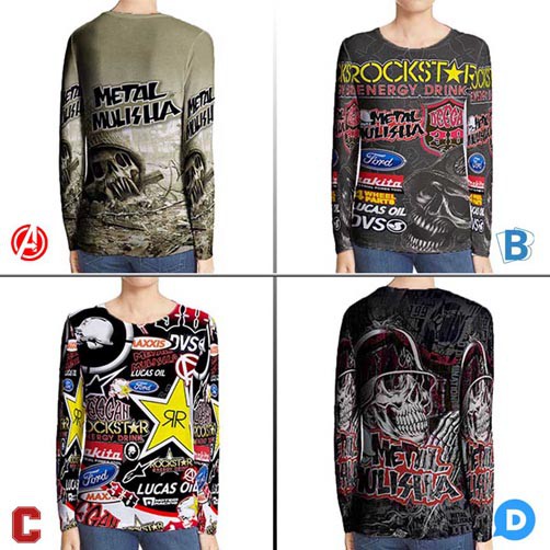 Kaos Metal Mulisha Tshirt Fullprint Bahan Polyester