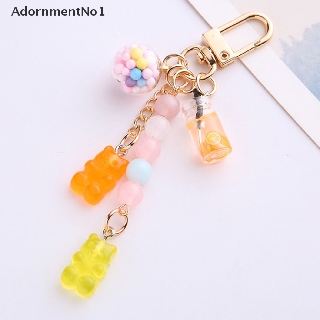 (AdornmentNo1) Gantungan Kunci Bentuk Beruang Lucu Bahan Resin Warna-Warni