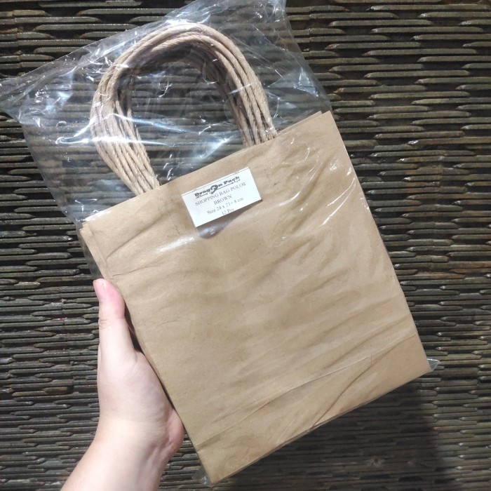 

✨ BISA COD ✨ Shopping Bag 24 x 21 x 8 cm - Paper Bag / Kantong Kertas isi 12 pcs