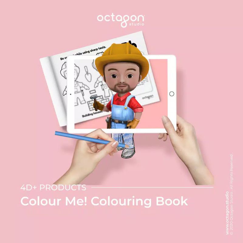 (TERMURAH) Buku Mewarnai Augmented Reality  Octaland 4D+ Color Me __ octagon studio
