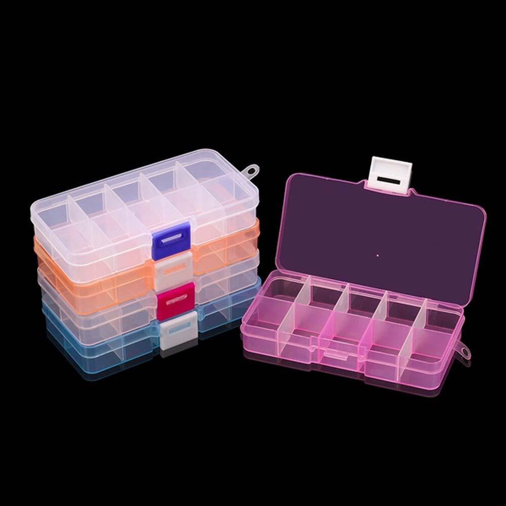 Nickolas1 Kotak Organizer Portable Colorful Case Wadah Kompartemen Cincin Grids Manik Organizer Sekat Kecil Organizer Dengan Sekat Bergerak Nampan Plastik