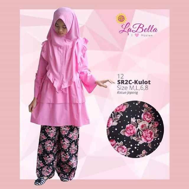 LBG-080 Baju Muslim Anak Perempuan Setelan Tunik Kulot Katun Jepang Labella
