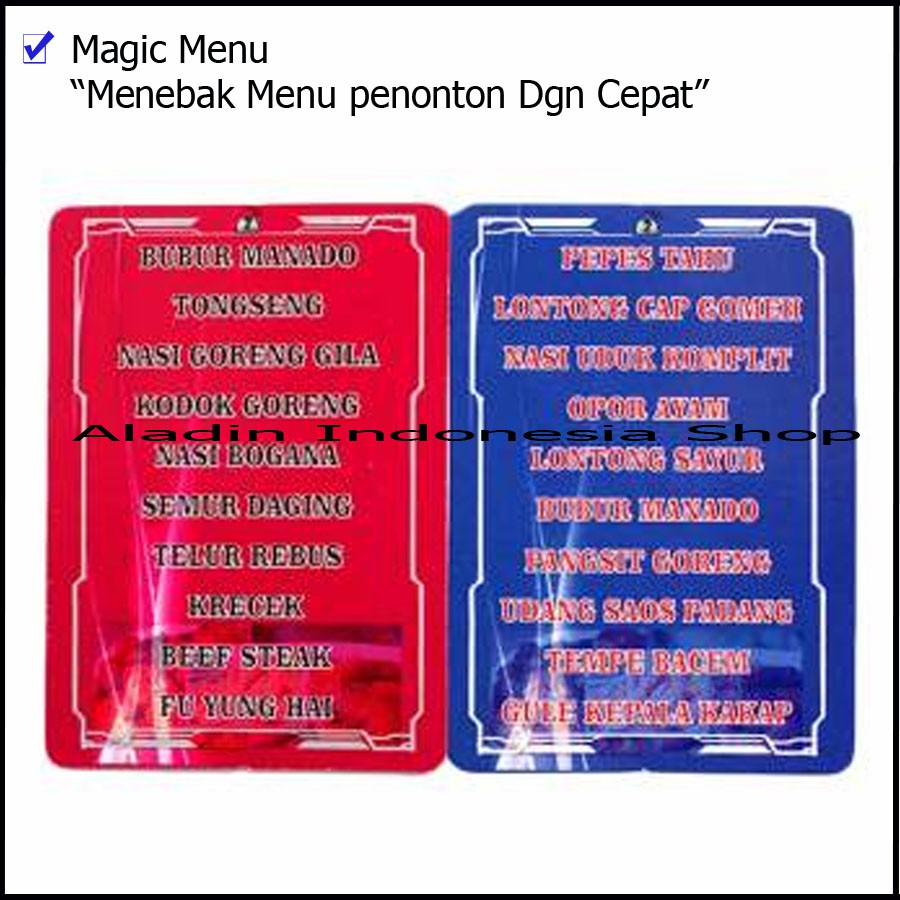 Sulap Menu Makanan - Magic Menu - Tebak Menu Makanan - Art - Alat Sulap