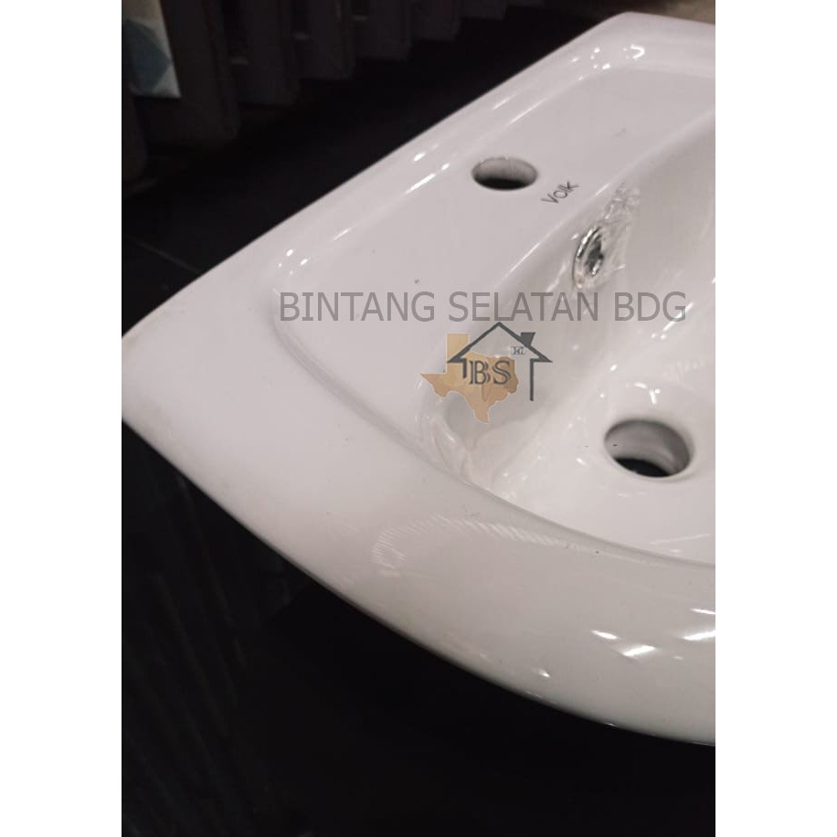 WASTAFEL KERAMIK PUTIH VOLK/ STANDING LAVATORY WASHTAFEL WHITE FULLSET