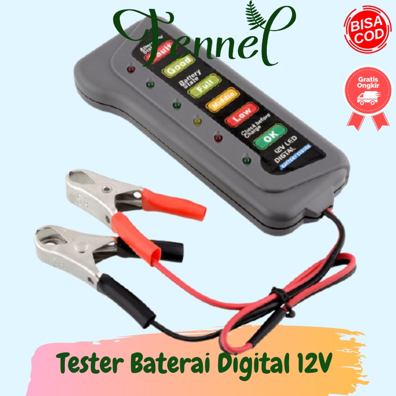 Tester Baterai Aki Accu Digital 12V 6 LED BJ-803