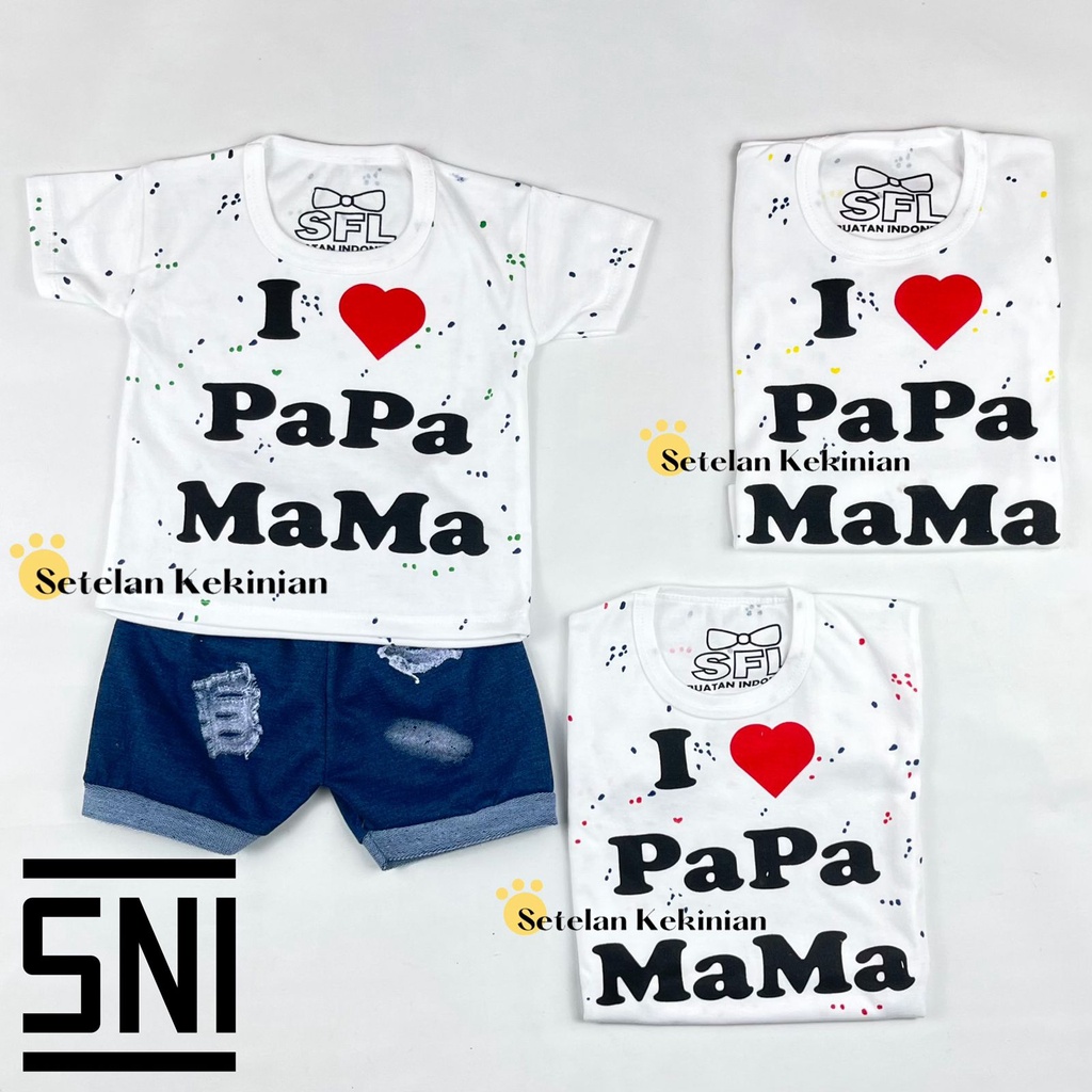 [SK] Setelan Bayi Cowok 0-12bulan Murah Grosir Set Anak Laki Laki Trendy 1 Tahun Set Baby Boy Murah Keren I Love Papa Mama