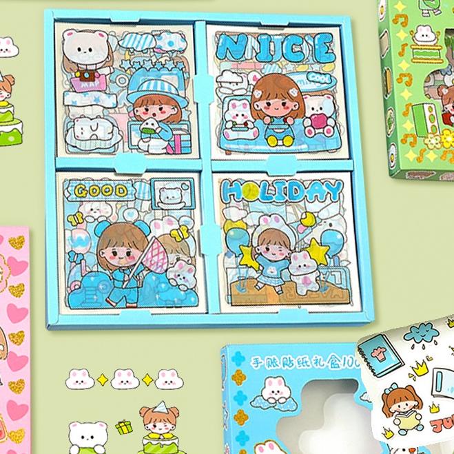 

TERBARU 100 Lembar Stiker Motif Kartun Korea Lucu Anti Air Dekorasi DIY Handbook Scrapbook SH5.