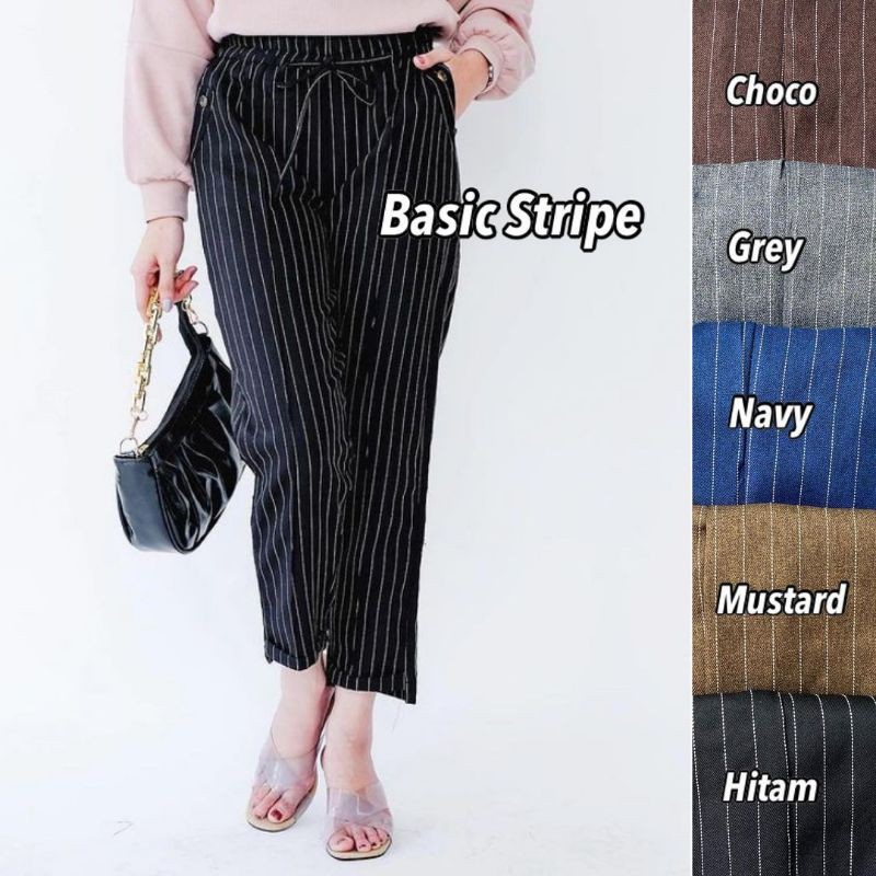 Celana Basic Stripe Wanita