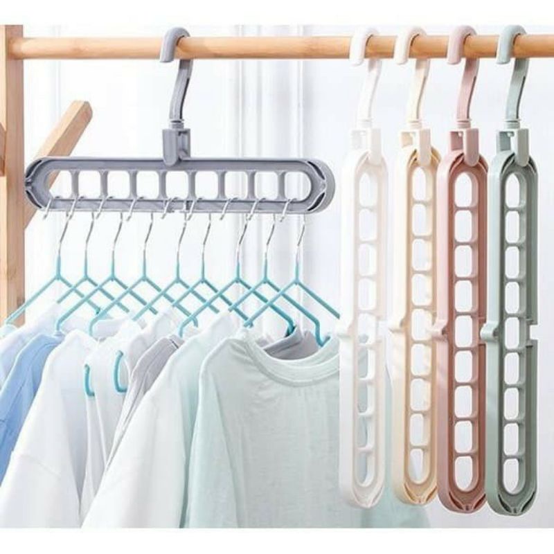 ~ PIYOSHI08 ~ Magic Hanger Multifungsional Foldable Hanger Gantungan baju 9 Lubang PR17