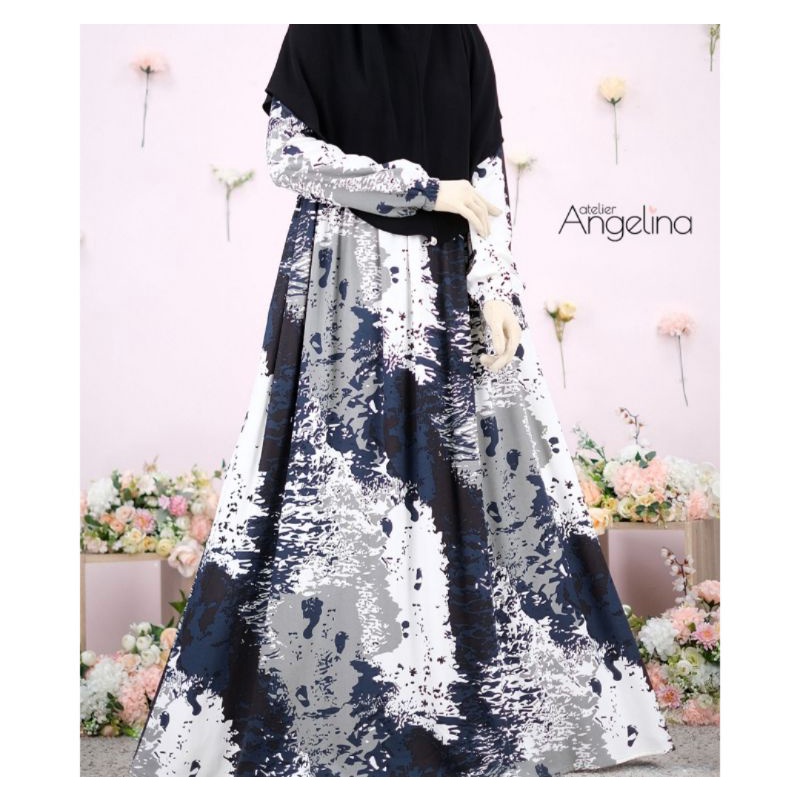 Sarah Dress Sand On The Beach Navy by Atelier Angelina