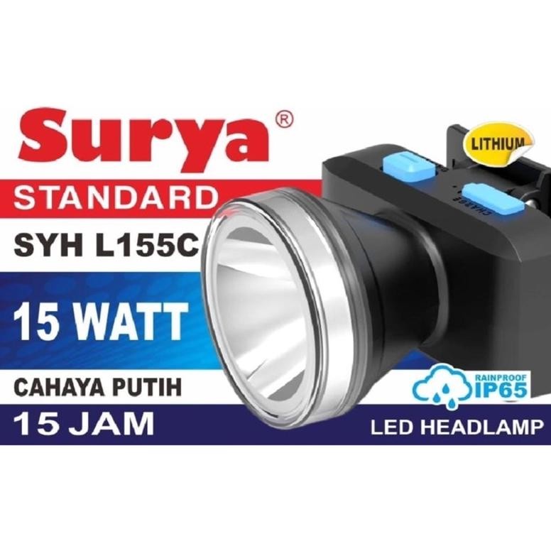 Headlamp / Senter Kepala Surya 15w L155C rainproof 15 watt