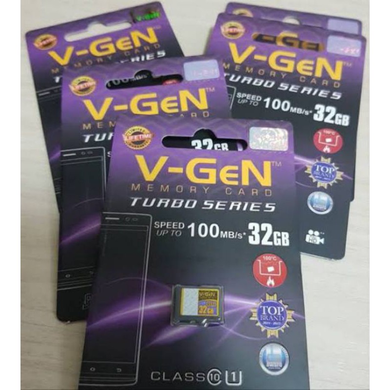Memory Card  V-GEN 32GB Original Class 10 Turbo Series Speed 100mbps