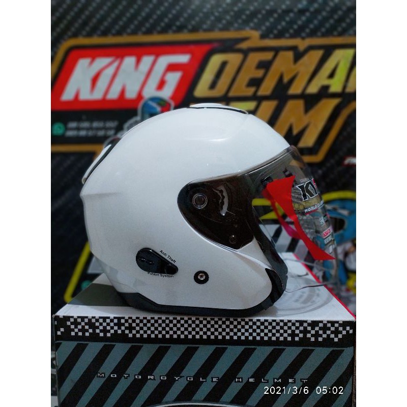 HELM KYT KYOTO WHITE HELM PUTIH POLOS HELM ORIGINAL HELM MURAH