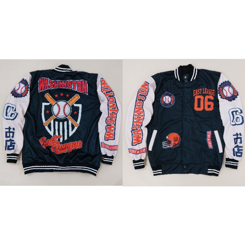 Varsity Jacket Jaket Racing M&M Premium Pria Wanita-whasington