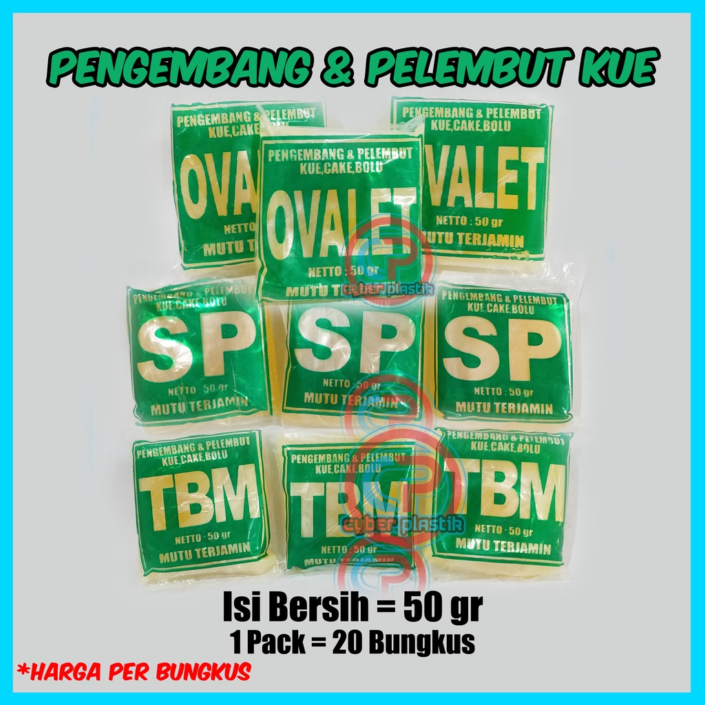 

TBM / SP / Ovalet Pengembang dan Pelembut Kue 50 gr