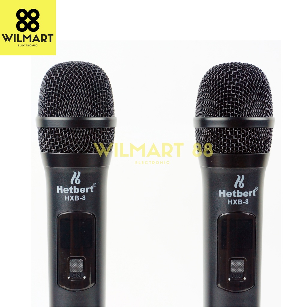 Mic Wireless UHF Hetbert HXB-8 Microphone Genggam 2 Buah HXB-8 Original