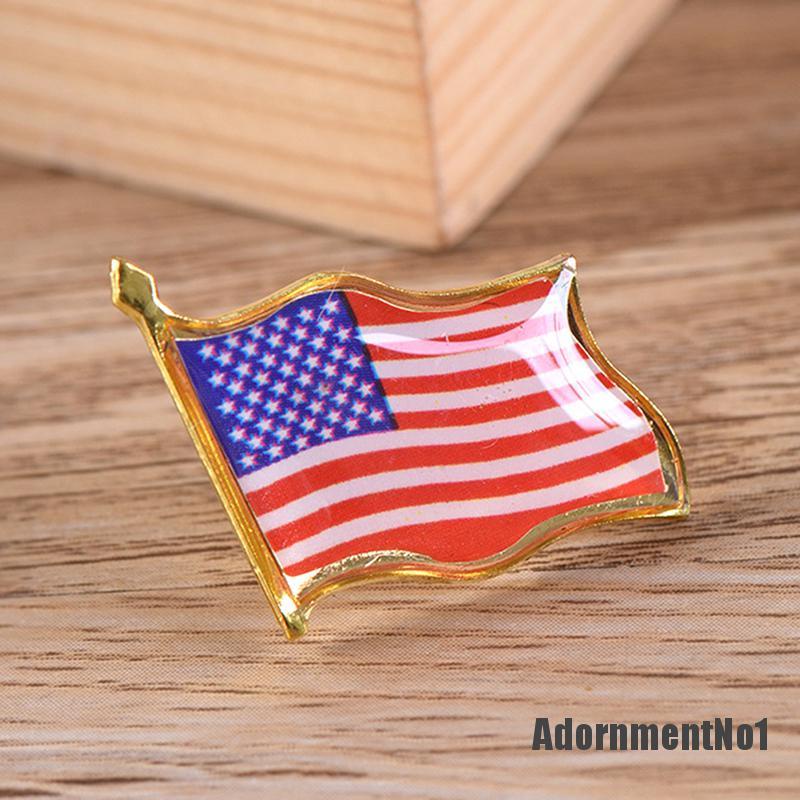 (Adornmentno1) Bros Pin Desain Bendera Amerika Untuk Aksesoris Pakaian