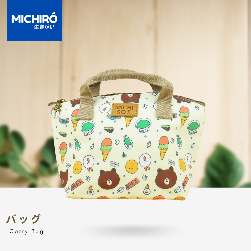 MICHIRO Tas tenteng Wanita Tas bekal Makanan Import Tahan Panas Anti Air Motif LINE Carry bag