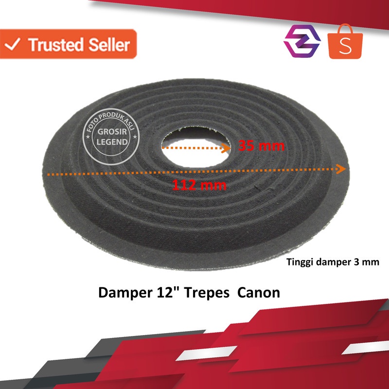 Demper damper per spiral speaker 12 inch Canon dia 112 mm