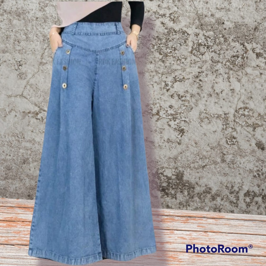 kulot jeans wanita pinggang karet/kulot jin premium/kulot paula jumbo