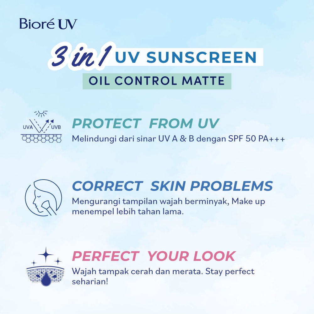 Biore UV Fresh &amp; Bright Oil Control Matte Sunscreen SPF 50+ PA+++