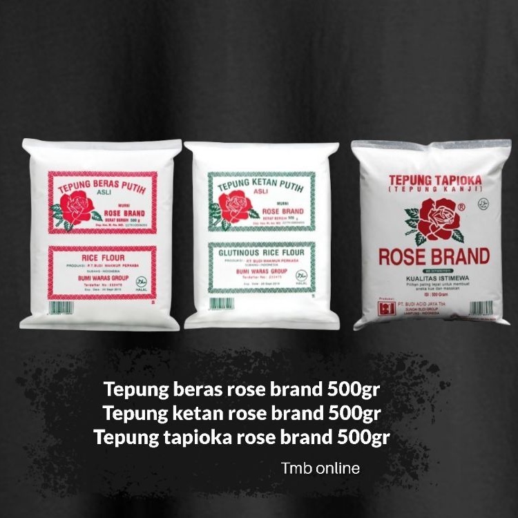 

Tepung beras rose brand /tepung ketan rose brand / tepung tapioka rose brand 500gr