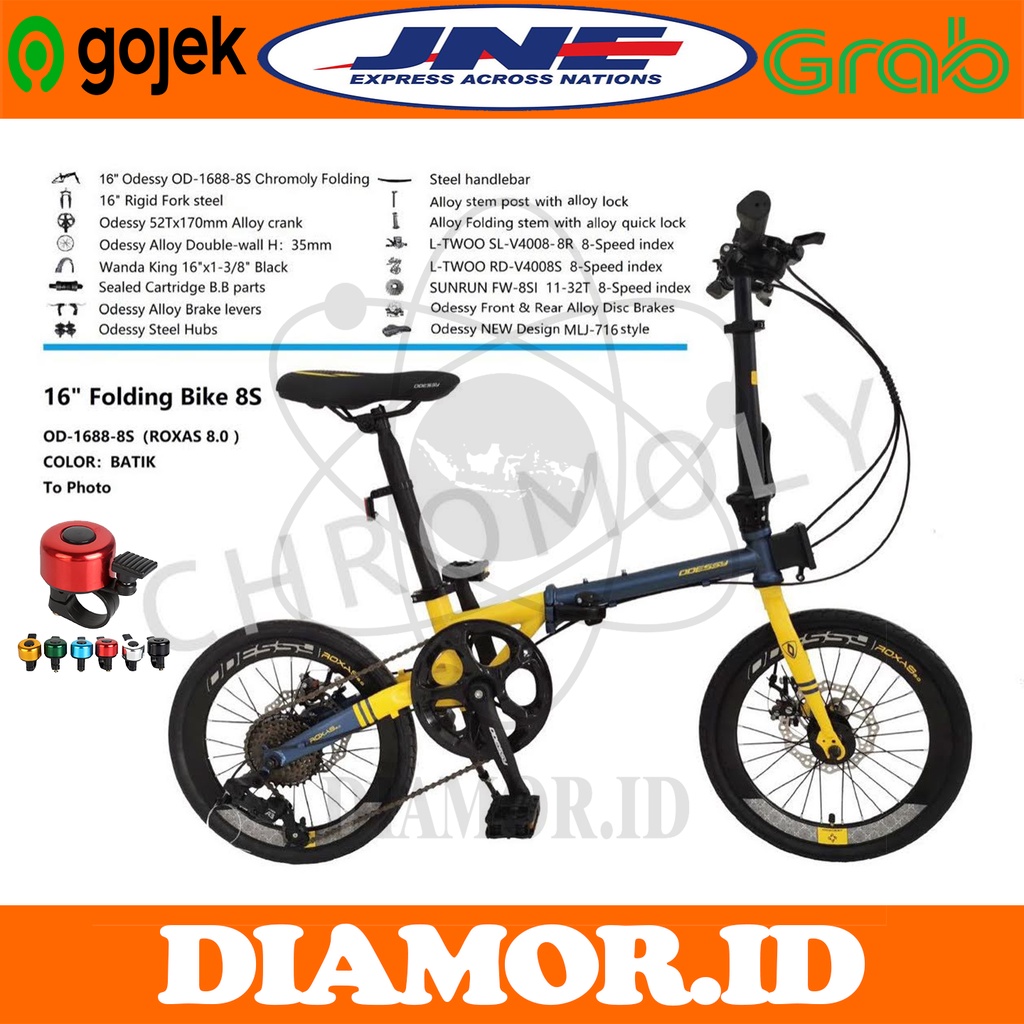 Odessy Roxas 8.0 Sepeda Lipat 16 Inch Chromoly 8 Speed