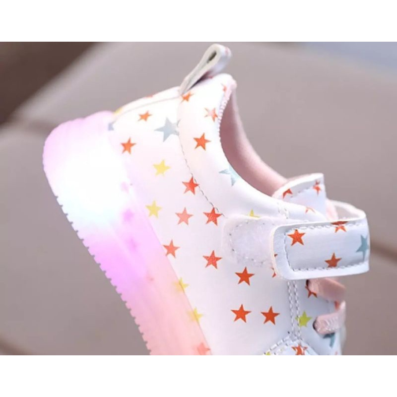 [COD] Sepatu Anak STARS Sepatu Lampu Menyala LED Sepatu Anak Perempuan Sepatu anak laki-laki Size 21-30