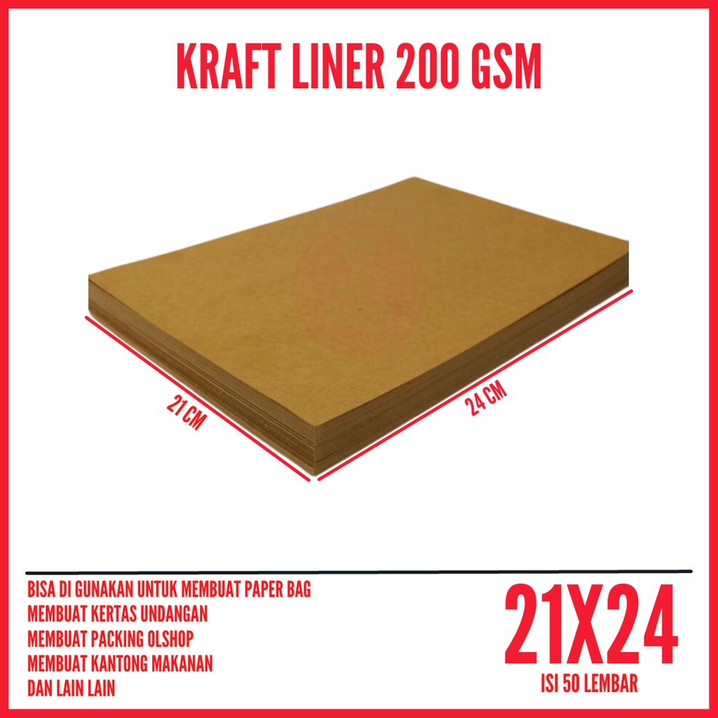 

Kraft Liner 200gsm Custom Isi 50 Lembar / Kraft Liner 21x24 200gsm