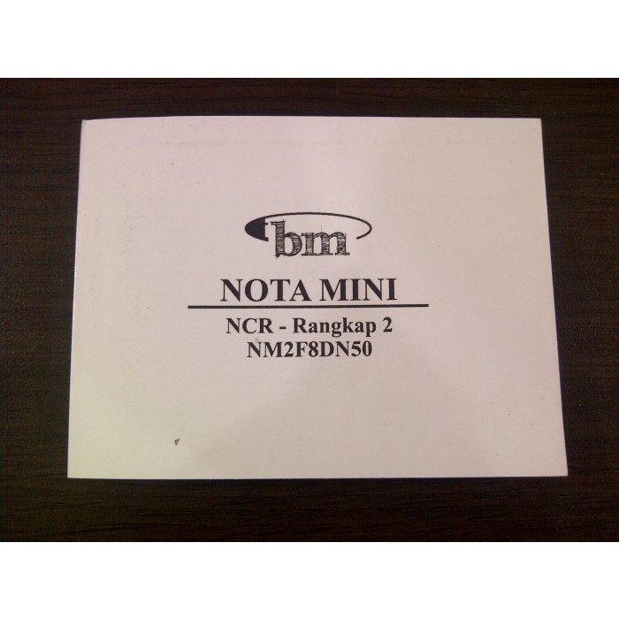 

Nota mini NCR - 2ply datar