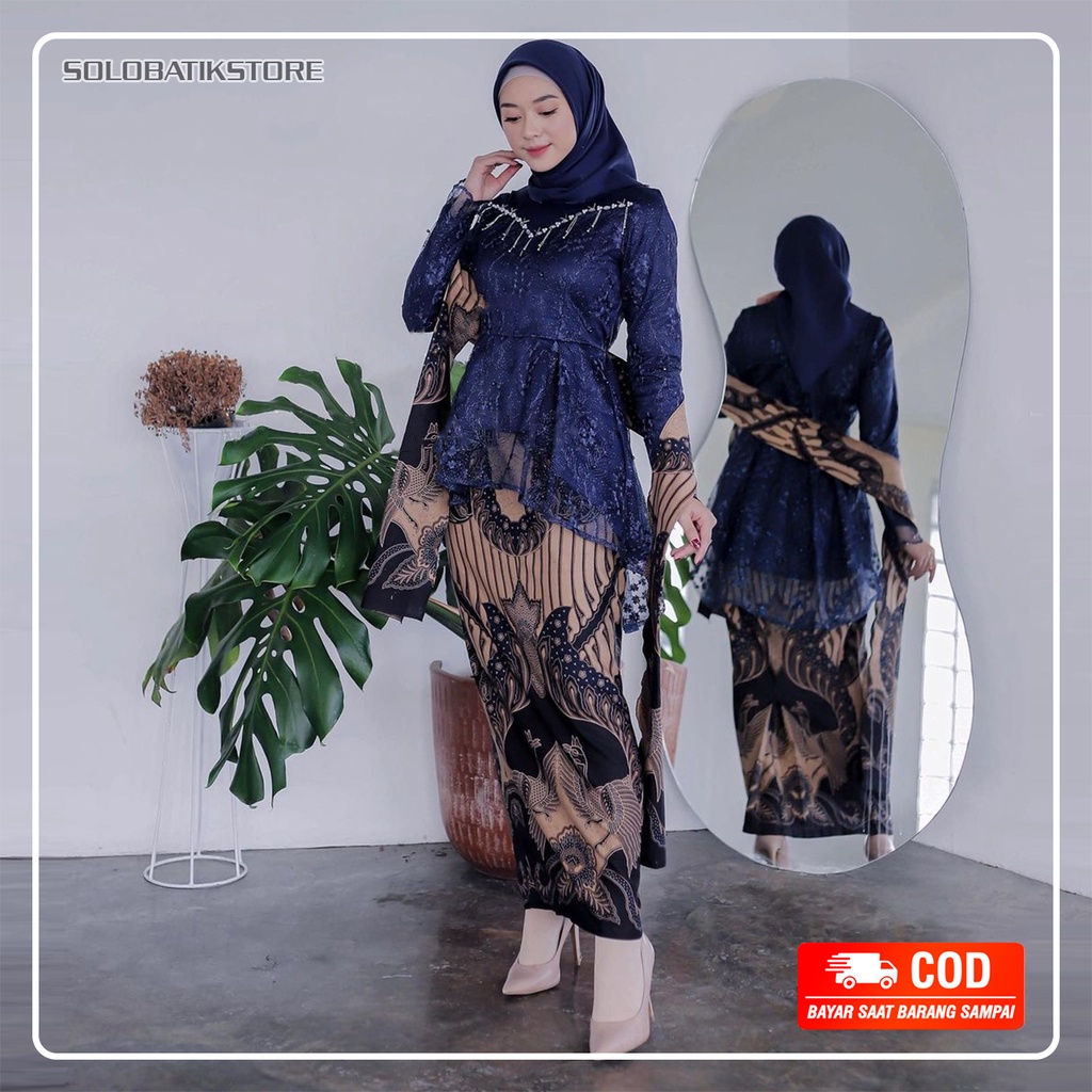 SOLO BATIK - Kebaya Wisuda Modern Kebaya tile Mutiara payet Premium batik kebaya lamaran