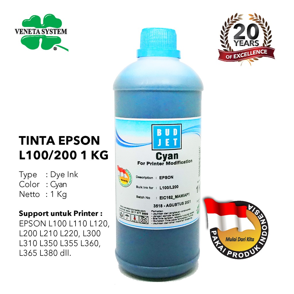 TINTA INFUS for PRINT HEAD EPSON / CISS PRINTER L100 L110 L120 L200 L210 L220 - 1 KG