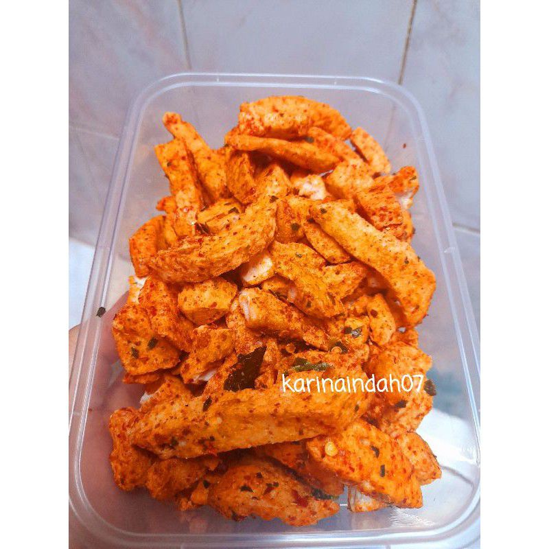 

Basreng stik pedasdaun jeruk kemasan 50gr