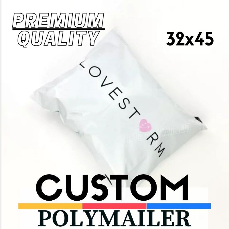 (32x45) CM POLYMAILER PACKING ONLINE + CUSTOM SABLON (Harga per pcs)